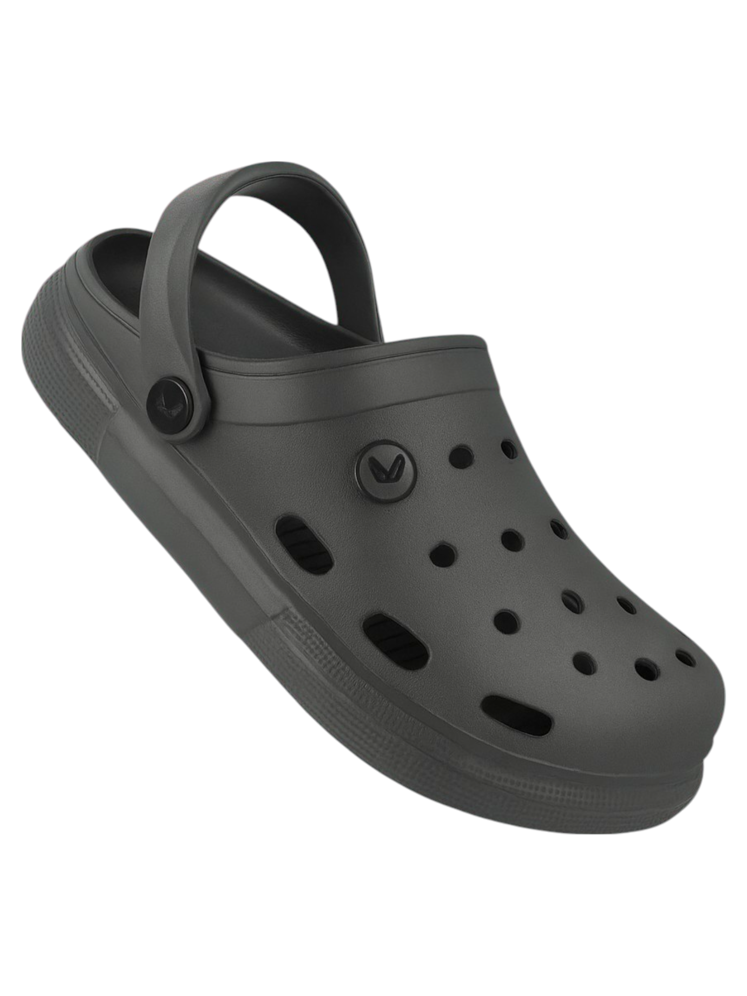 Walkaroo Men's Dark Grey Colored Soft Clogs